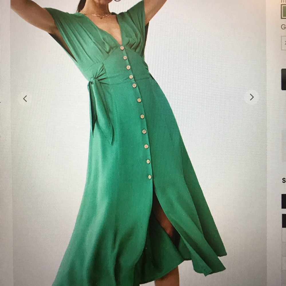 Button Front Midi Dress